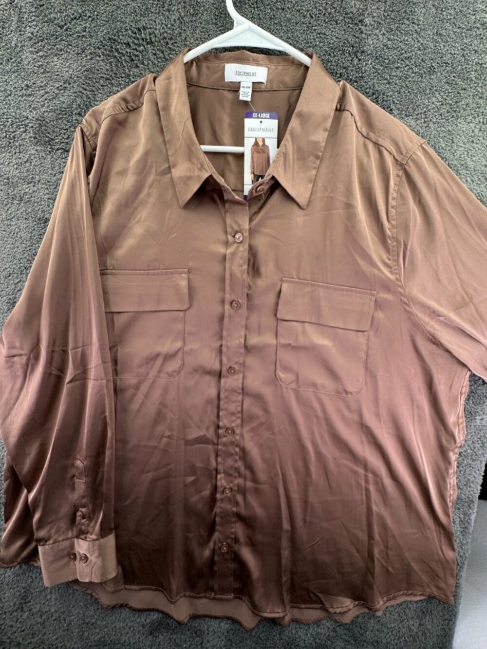 NWT Equipment $230 2XL Button Shirt Women Polyester Stretch Pockets Lightweight